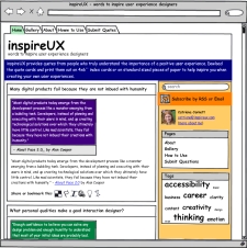 inspireUX wireframed using Balsamiq Mockups