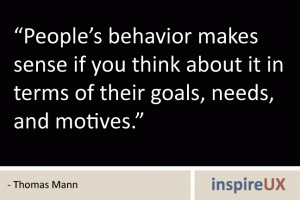 “People’s behavior makes sense if you think about it in terms of their goals, needs, and motives.” - Thomas Mann “People’s behavior makes sense if you think about it in terms of their goals, needs, and motives.” - Thomas Mann