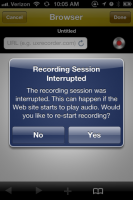 Interrupted Recording
