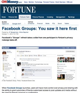Fortune.com: Facebook Groups: You saw it here first